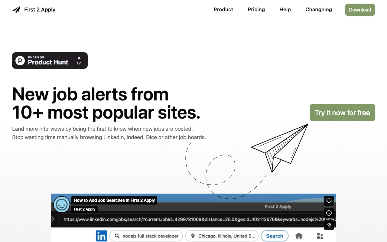 First2Apply homepage screenshot