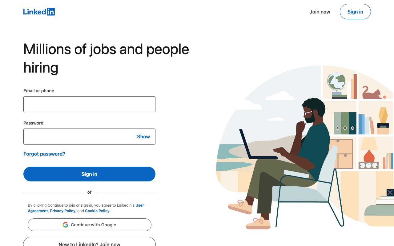 LinkedIn Jobs homepage screenshot