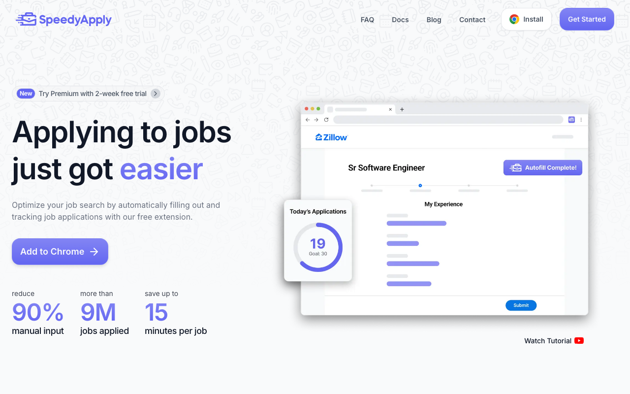 SpeedyApply homepage screenshot